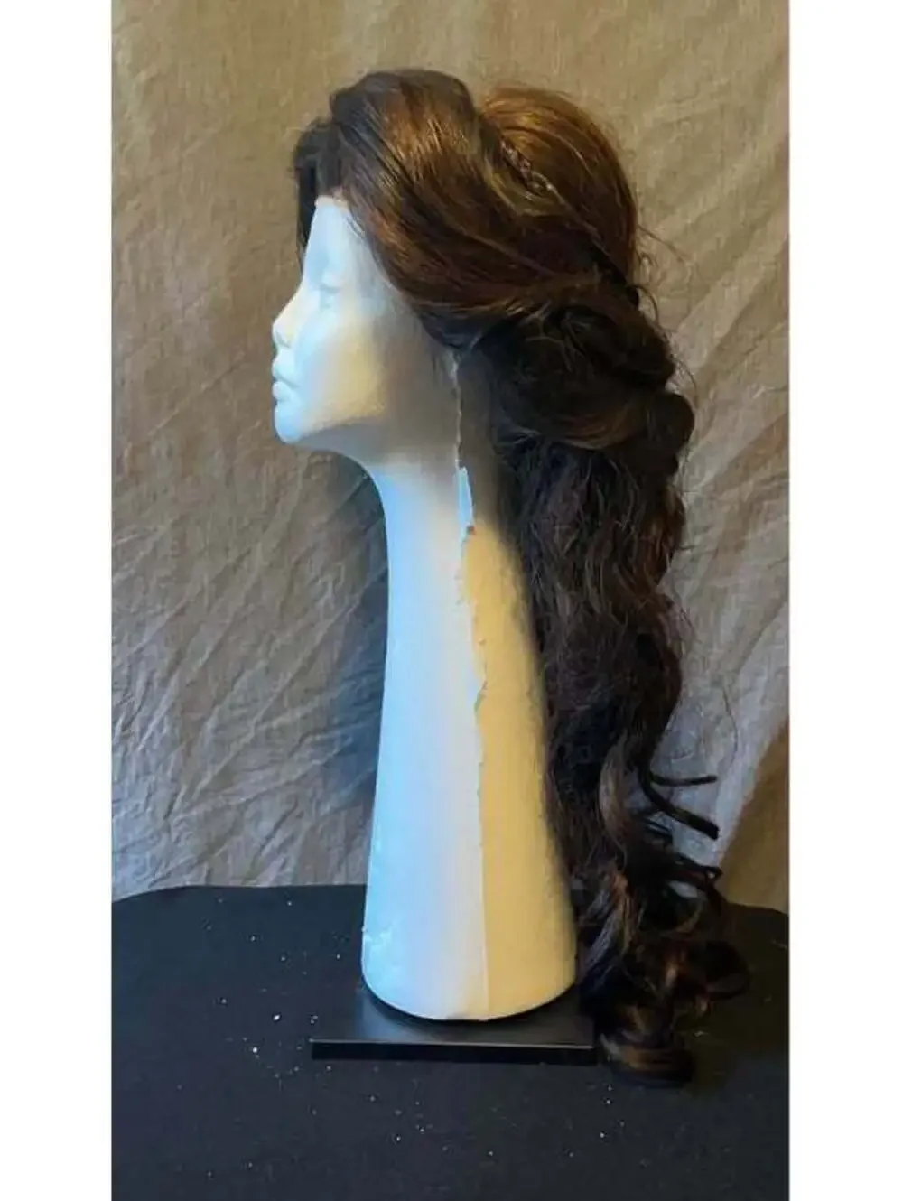 Long Dark Brown Lace Front Styled Wig